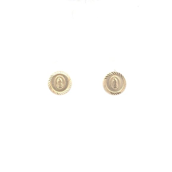 Unbranded Jewelry - 14K Gold Earrings Stud Screw Back Lady Of Guadalupe Religious
